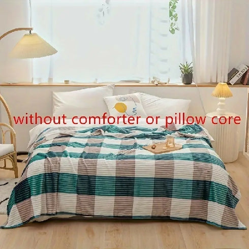 Striped Flannel Sherpa Blanket